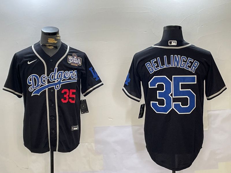 Men Los Angeles Dodgers #35 Bellinger Black Game 2024 Nike MLB Jersey style 11202